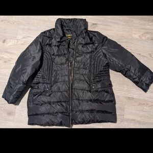 Komitor Black Quilted Puffer Jacket with Down Feather Filling - Men’s XL